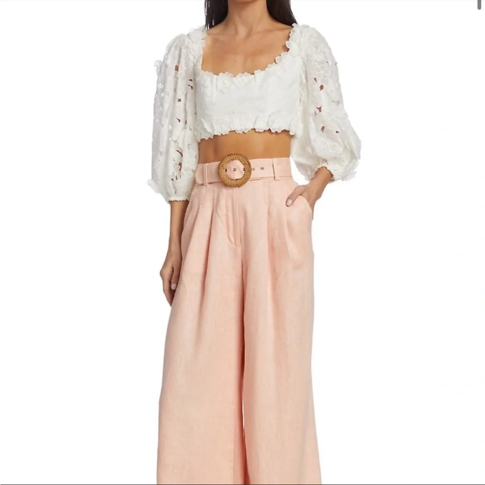 Zimmermann Linen  Lola crop top embroidered. - Picture 6 of 10